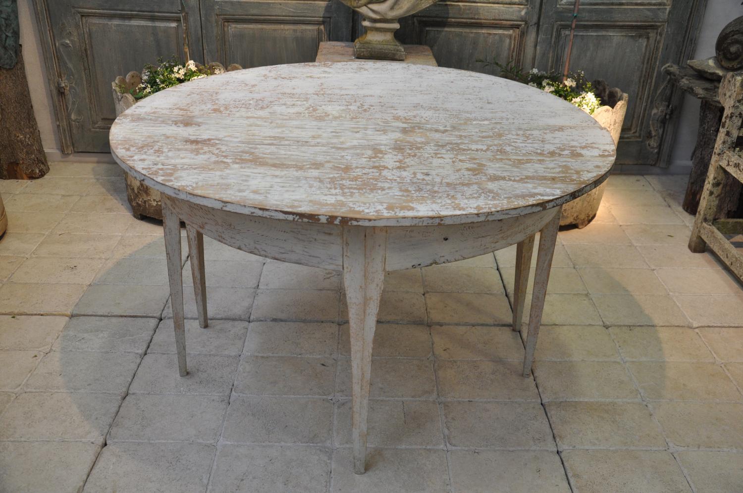 A pair of Swedish 18thcentury demi lune table