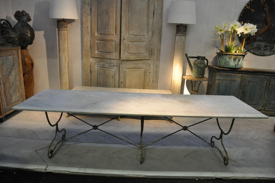 A French 19th century cast iron table with or