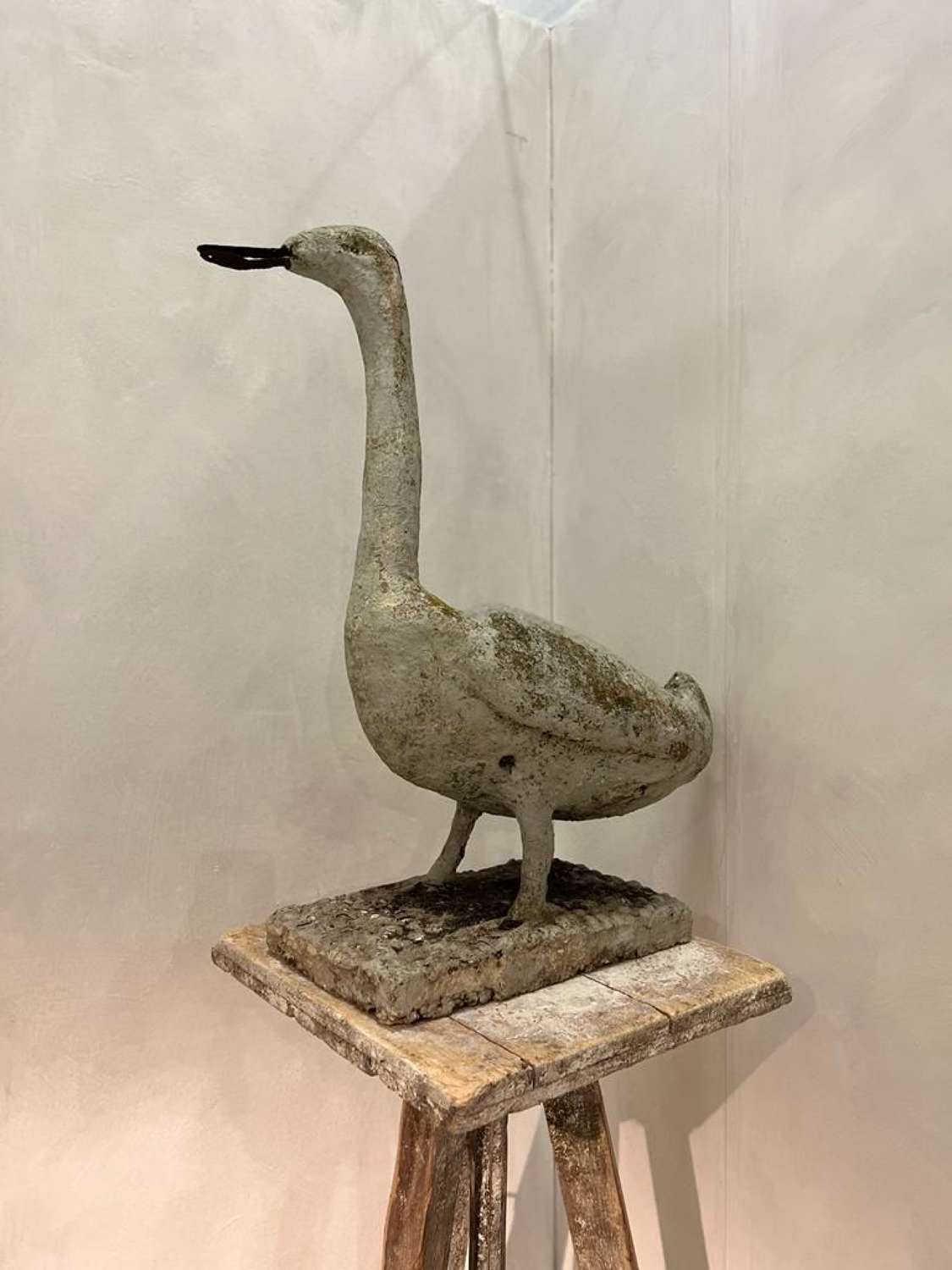 A French 19th century stone goose planter